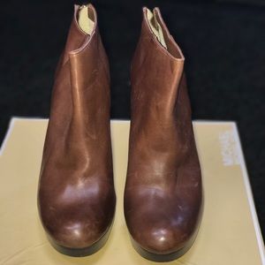 Brown Michael Kors leather booties